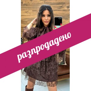 Рокля Brianna в кафяво